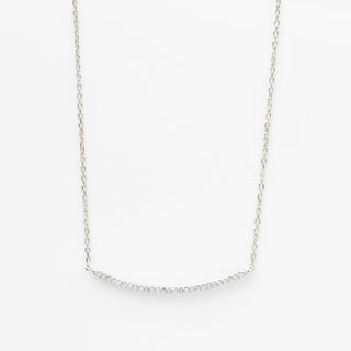 Diamond bar necklace in silver