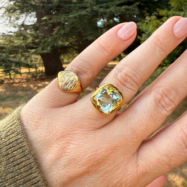 Gold Signet ring with monogram