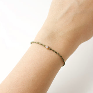 cord bracelet in solid 9k gold