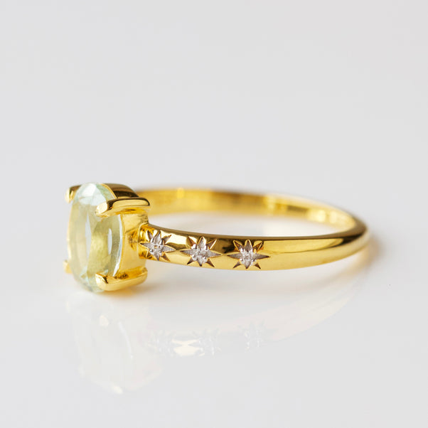 Kaia Green Amethyst Star Set Ring