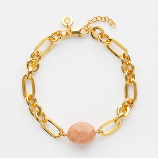 chunky peach amazonite chain bracelet