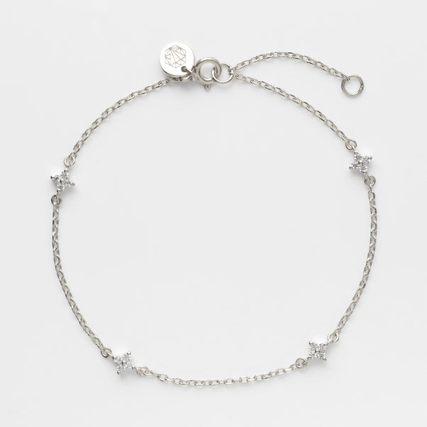 flower delicate bracelet silver