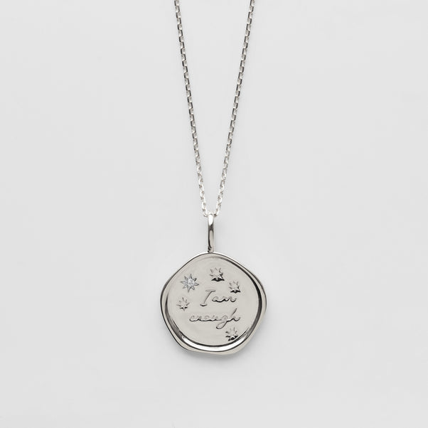 I am enough coin necklace 