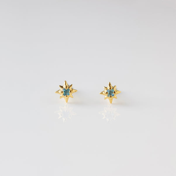 dainty topaz star stud earrings