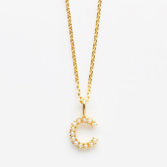 Pearl Initial Necklace