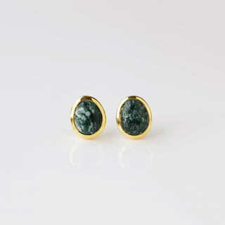 snowflake jade molten earrings gold