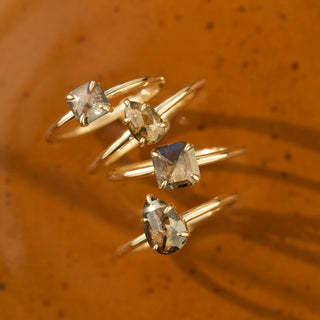 brown salt and pepper diamond solid gold