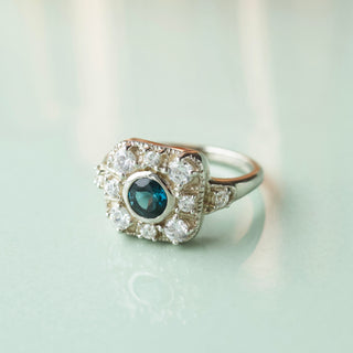 london blue topaz vintage ring in silver