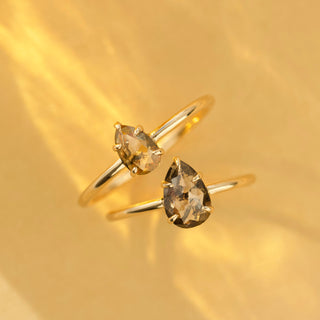 Brown salt and pepper diamond ring in solid gold