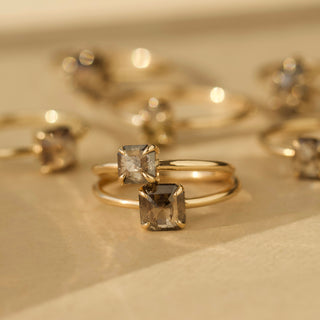 brown salt and pepper diamond solid gold