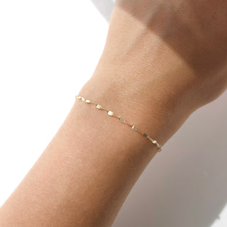 solid gold petal bracelet 