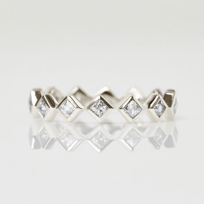 Carrie Elizabeth 9k white gold birthstone ring 