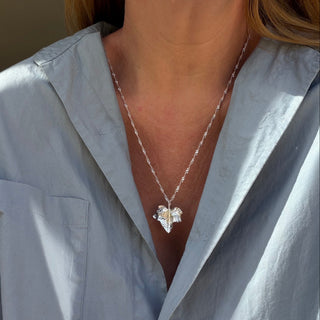 Lydia Millen Evergreen Statement Ivy Leaf Pendant With Singapore Chain