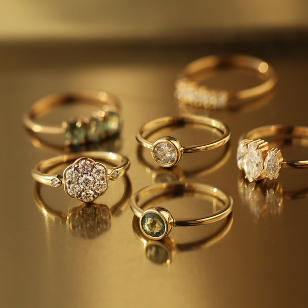 Vintage style flower cluster ring