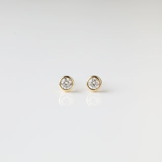 Bezel Set Diamond Stud Earrings