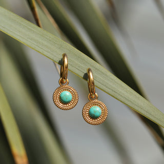 aztec turquoise hoop earrings