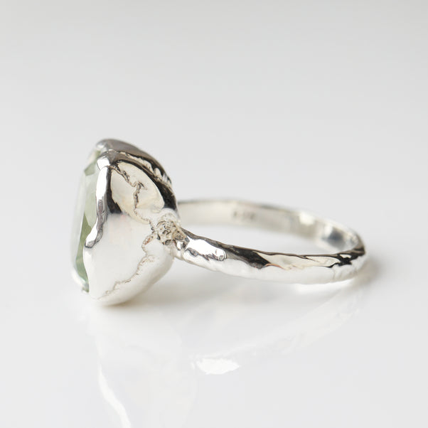 Green amethyst cocktail ring