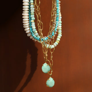 blue opal beaded necklace