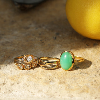 Chrysoprase Molten Statement Ring