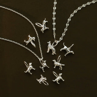 silver jack russel pet dog charm