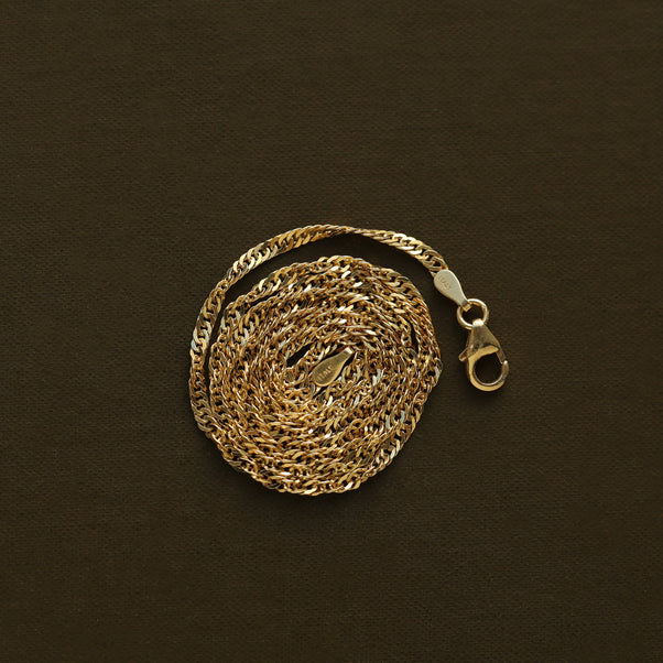 Gold singapore link necklace