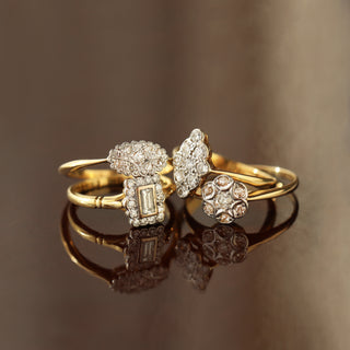 18k gold ring with diamonds