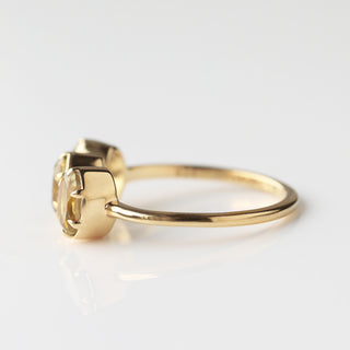 solid gold past present future ring