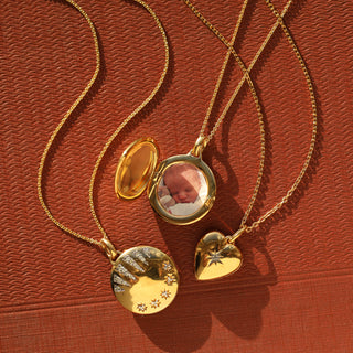 Diamond Star Set Engravable Heart Locket