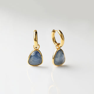 Louise Thompson Chapters Blue Sapphire Drop Hoop Earrings