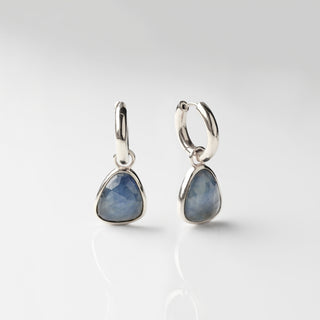 Louise Thompson Chapters Blue Sapphire Drop Hoop Earrings