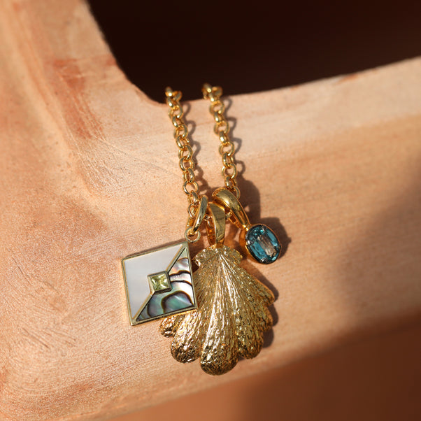 teal kyanite pendant gold