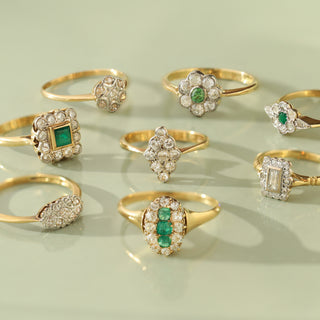 emerald diamond antique ring