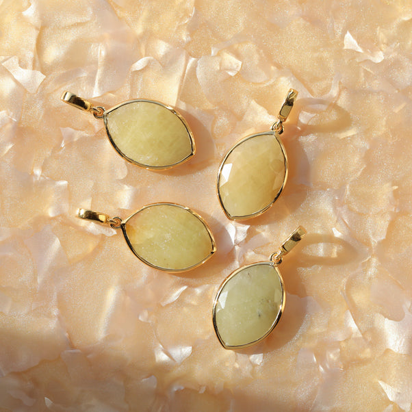 large yellow sapphire organic pendant