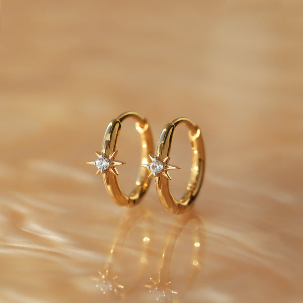 gols star hoop earrings