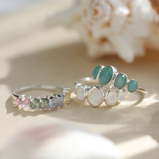Amazonite gemstone ring