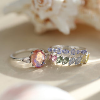 Quartz statement ring sterling silver