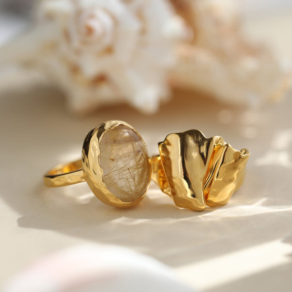 Rutilated Quartz molten ring