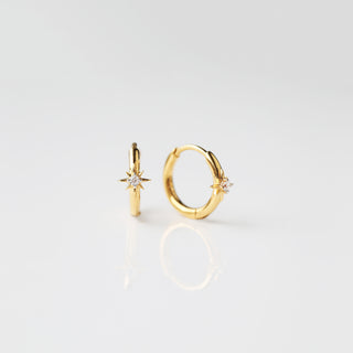 Celestia Star Huggie Hoop Earrings