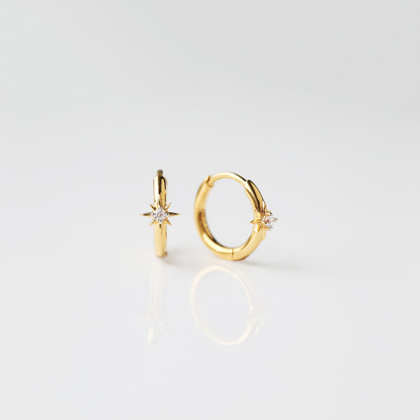Celestia Star Huggie Hoop Earrings