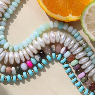 blue opal beaded necklace