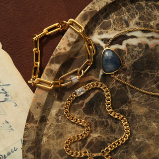 Gold curb link bracelet