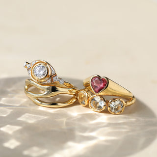 molten twiglet ring in gold