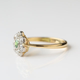 diamond emerald flower ring
