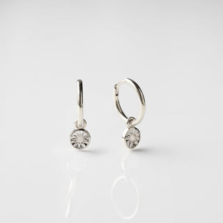 Mirabella Diamond Drop Hoop Earrings