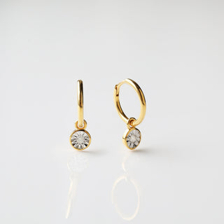 Mirabella Diamond Drop Hoop Earrings