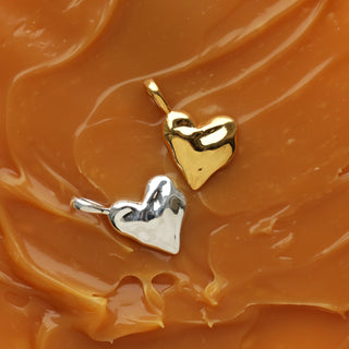 Carrie elizabeth gold molten heart pendant