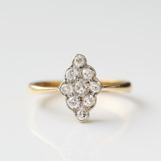 Vintage Diamond 18k Yellow Gold Ring- UK Size L
