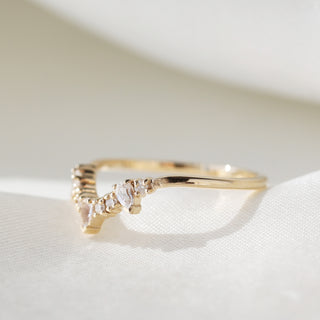 Diamond & Sapphire Droplet Hugging ring