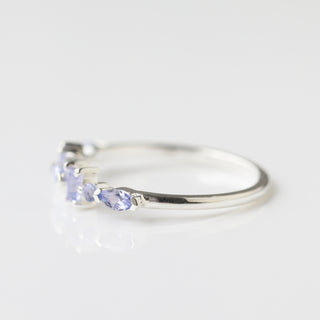 Tanzanite stacking ring in silver