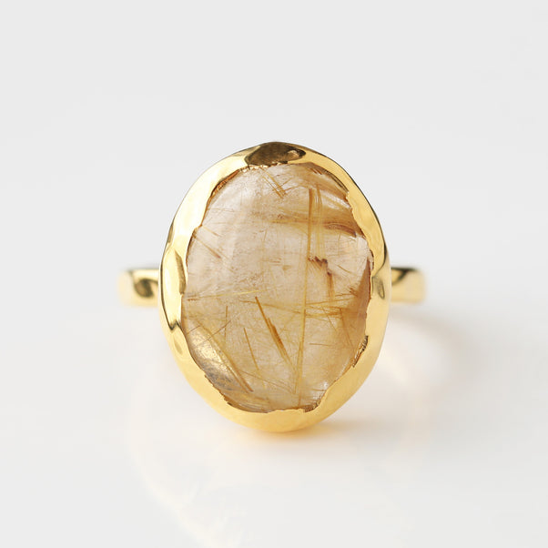 Caramel Quartz Molten Statement Ring